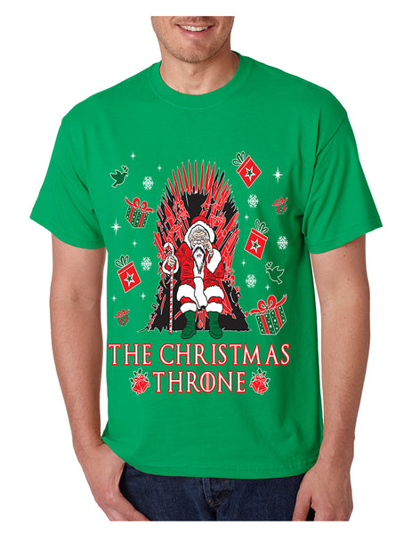 Men's T Shirt The Christmas Throne Santa Trendy Ugly Xmas Tee