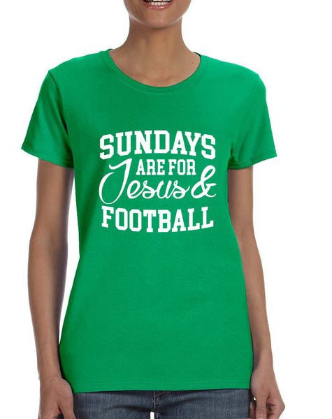 Women's T Shirt Sundays Are For Jesus And Football Love Tee