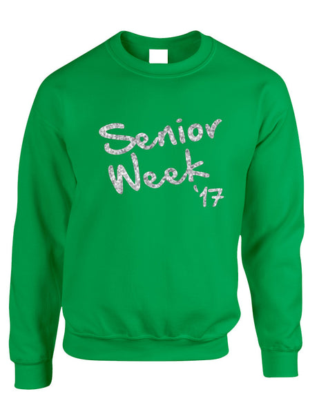Adult Sweatshirt Senior Week 17 Glitter Silver Class Of 2017