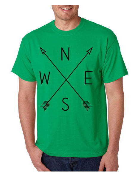 Men's T Shirt Compass Arrow Crossed Cool Graphic Tee NWSE Gift - ALLNTRENDSHOP - 5