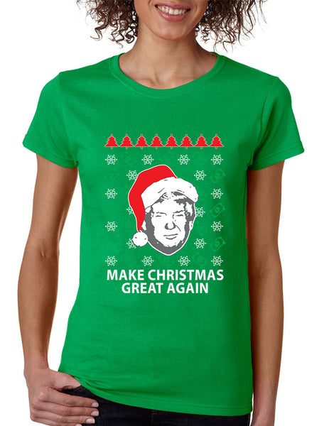 Women's T Shirt Trump Christmas Great Again Money Snow Holiday - ALLNTRENDSHOP - 2