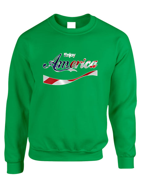 Adult Sweatshirt Enjoy America 4th Of July Cool USA Top