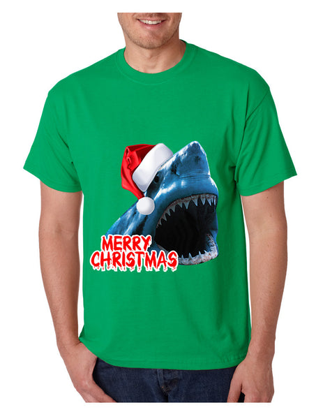 Men's T Shirt Santa Jaws Merry Christmas Ugly Fun Xmas Tee - ALLNTRENDSHOP - 2