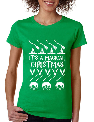 Women's T Shirt It's A Magical Christmas Ugly Christmas Sweater - ALLNTRENDSHOP - 1