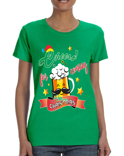 Women's T Shirt Cheers For Coming Xmas Gift Idea