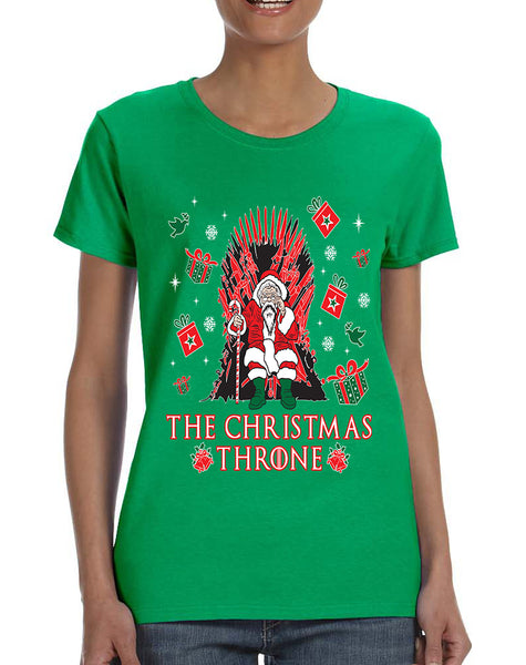 Women's T Shirt The Christmas Throne Santa Trendy Ugly Xmas Shirt