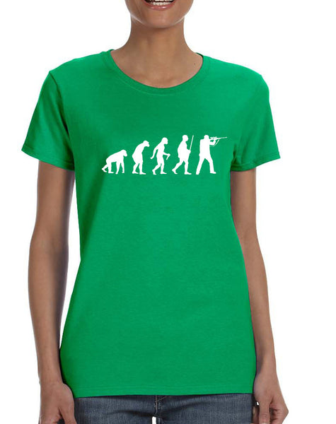Women's T Shirt Hunting Evolution Funny Hunting Tee
