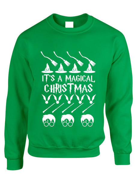 Adult Crewneck It's A Magical Christmas Ugly Sweater Cool Gift - ALLNTRENDSHOP - 1
