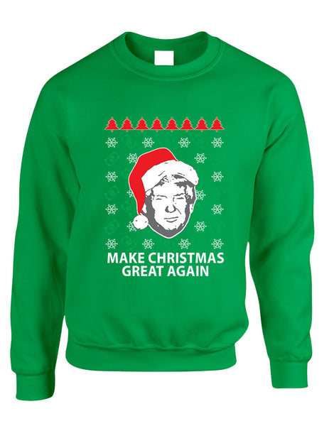Adult Sweatshirt Donald Trump Make Christmas Great Again Ugly Xmas - ALLNTRENDSHOP - 1