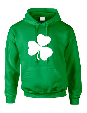 Adult Hoodie White Shamrock Graphic St Patrick's Day Cool Party - ALLNTRENDSHOP - 1