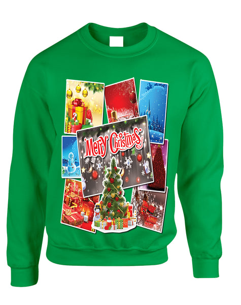Adult Sweatshirt Christmas Postcards Holiday Graphic Gift Idea