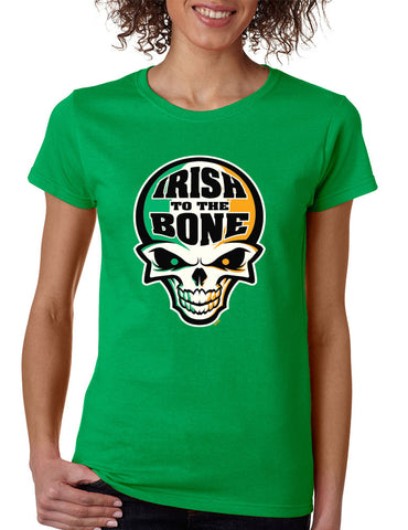 Irish To The Bone Skull women t-shirt St Patrik - ALLNTRENDSHOP