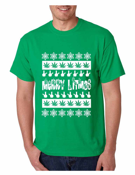 Merry Litmas bong Mens T-shirt - ALLNTRENDSHOP - 2