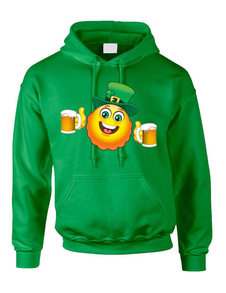 Irish smiling Emoji ST patricks women hooded sweatshirt - ALLNTRENDSHOP - 2