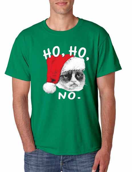HO HO NO Grumpy cat men's T-shirt - ALLNTRENDSHOP