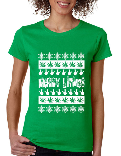 Merry Litmas bong Womens T-shirt - ALLNTRENDSHOP - 4