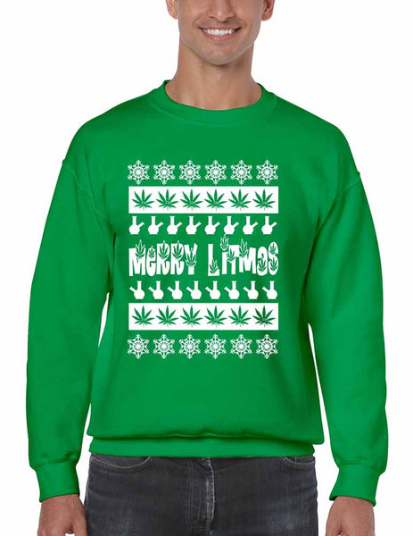 Merry Litmas bong Mens Sweatshirt - ALLNTRENDSHOP - 3