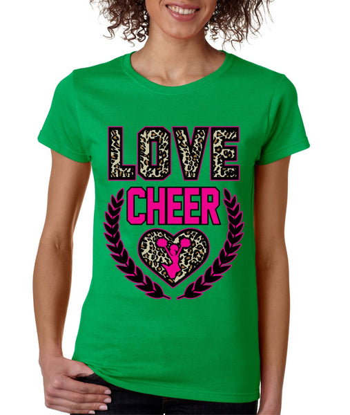 Love Cheer Leopard womens T-Shirts - ALLNTRENDSHOP - 5