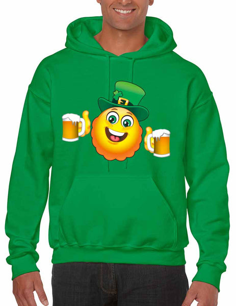 Irish smiling Emoji ST patricks men hooded sweatshirt - ALLNTRENDSHOP - 2