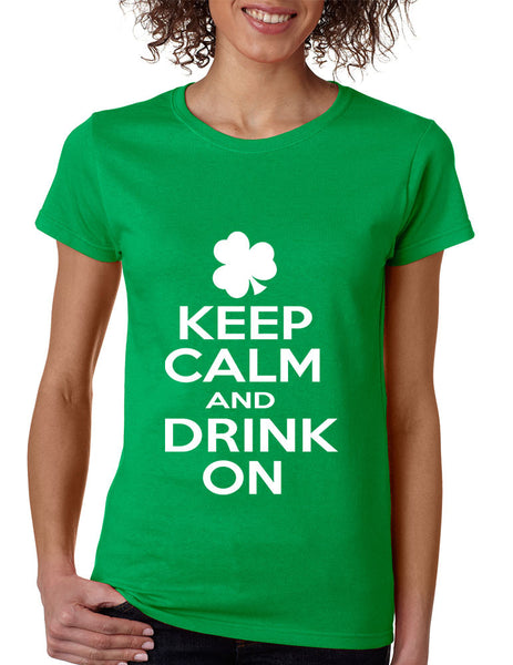 Keep calm and drink on wonen T-shirt saint patricks day - ALLNTRENDSHOP - 2