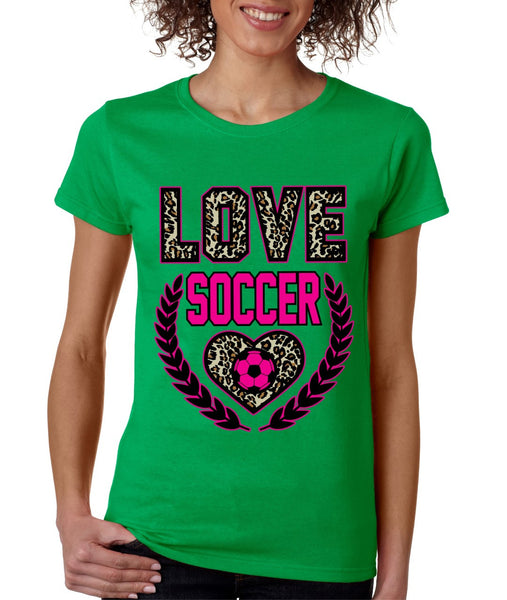 Love Soccer Leopard womens T-Shirts - ALLNTRENDSHOP - 3