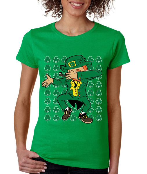 Dabbing Irish Leprechaun St patrick women t-shirt - ALLNTRENDSHOP