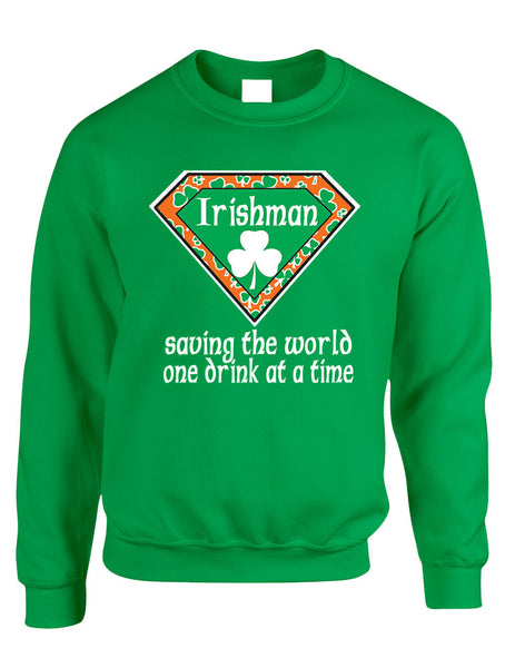 Irishman saving the world st patricks women Sweatshirts - ALLNTRENDSHOP - 2