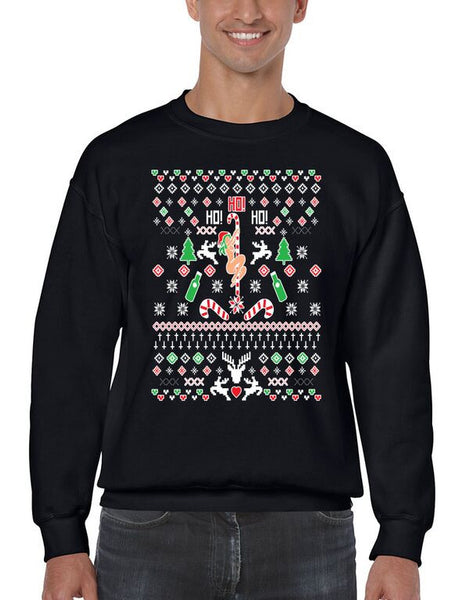 HO HO HO Christmas Dancer Men's Crewneck Sweatshirt  Ugly Christmas Sweater - ALLNTRENDSHOP