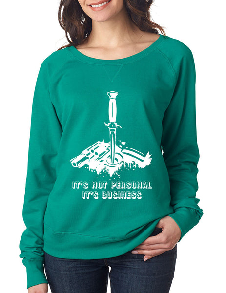 Women's Long Sleeve It's Not Personal It's Business Fun Top - ALLNTRENDSHOP - 3