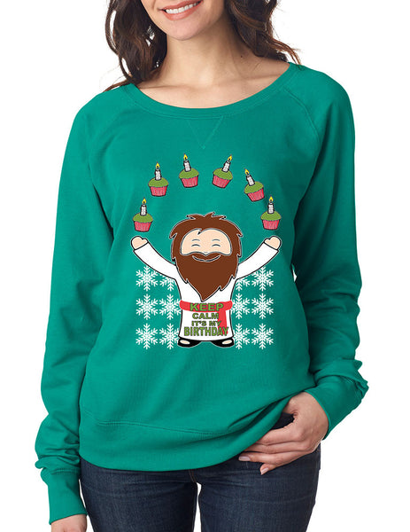 happy birthday Jesus Women's long sleeve Pullover - ALLNTRENDSHOP