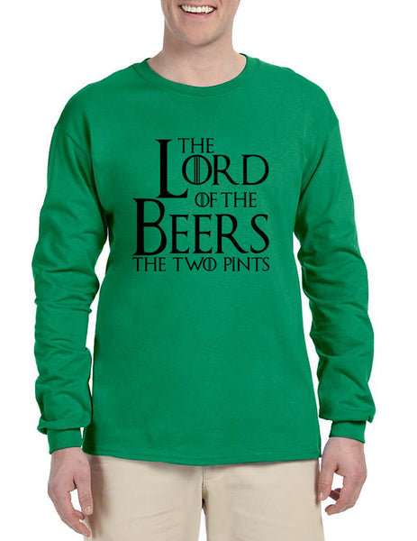 Men's Long Sleeve The Lord Of The Beers Two Pints Funny Tee