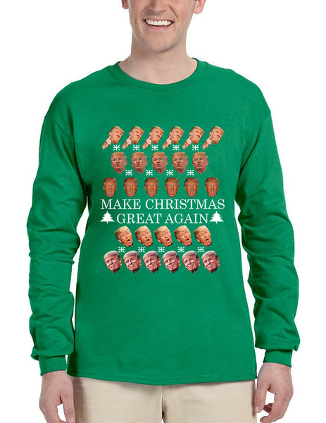Men's Long Sleeve Make Christmas Great Again Trump Xmas Top - ALLNTRENDSHOP - 3