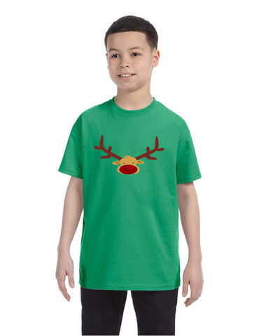 Kids T Shirt Reindeer Face Christmas Shirt Cool Funny Xmas Gift