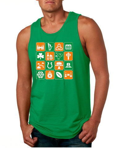 Men's Tank Top Irish Icons St Patrick's Day Symbols Top