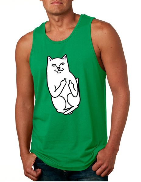 Men's Tank Top Middle Finger Cat Funny Humor Top
