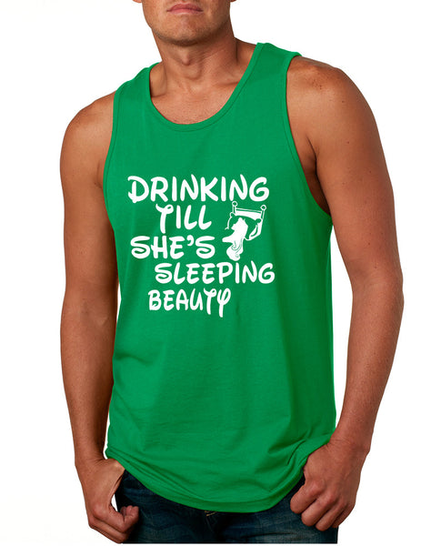 Men's Tank Top Drinking Till She's Sleeping Beauty Party Top - ALLNTRENDSHOP - 1