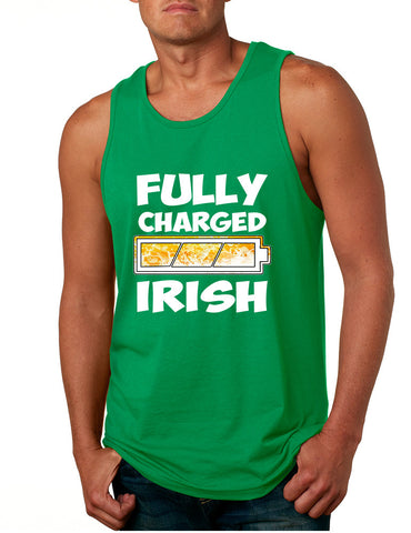 Men's Tank Top Fully Charged Irish St Patrick's Day Funny Top - ALLNTRENDSHOP - 1