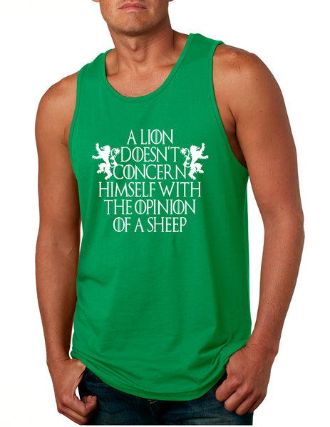 Men's Tank Top Lion Doesn't Concern Himself With Opinion Sheep