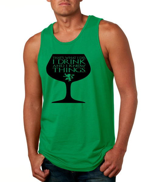 Men's Tank Top That's What I Do I Drink And Know Things Wing Glass Tyrion Lannister Game Of Thrones Inspired Top - ALLNTRENDSHOP - 4