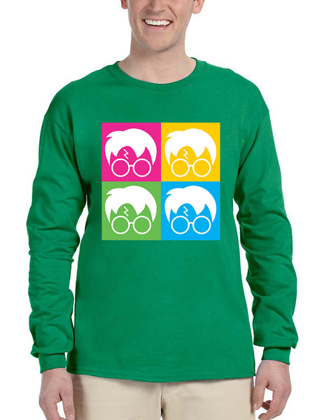 Men's Long Sleeve 4 Faces Harry Glasses Scar Cool Popular Shirt - ALLNTRENDSHOP - 2