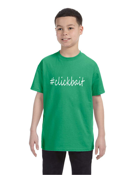 Kids Youth T Shirt Clickbait Cool Hashtag Tee Trendy Top