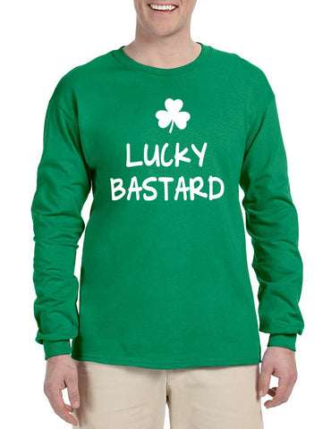 Men's Long Sleeve Lucky Bastard Shamrock St Patrick's Day Tee