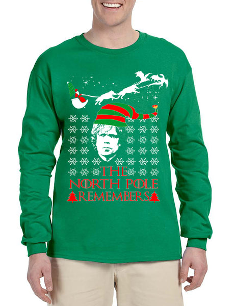 Men's Long Sleeve The North Pole Remembers Xmas Ugly Shirt Gift
