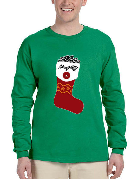 Men's Long Sleeve Naughty Xmas Ugly Socks Graphic Cool Holiday Gift
