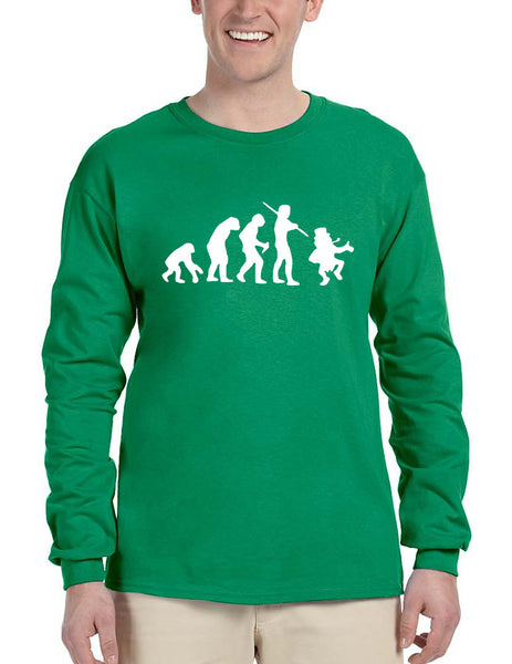 Men's Long Sleeve Irish Evolution Leprechaun St Patrick's Shirt - ALLNTRENDSHOP - 1