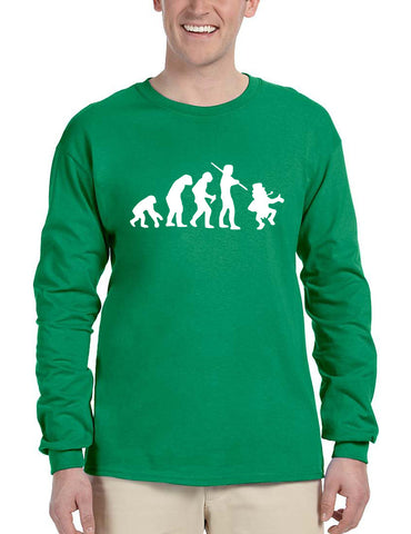 Men's Long Sleeve Irish Evolution Leprechaun St Patrick's Shirt - ALLNTRENDSHOP - 1