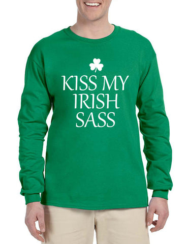 Men's Long Sleeve Kiss My Irish Sass St Patrick's Day Tee