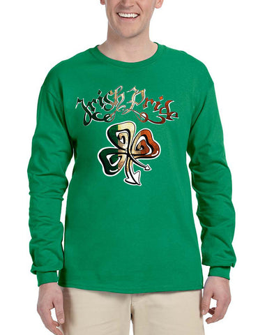 Men's Long Sleeve Irish Pride Shamrock St Patrick's Shirt