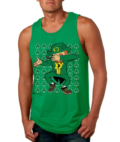 Dabbing Irish Leprechaun St patrick Men jersey Tanktop - ALLNTRENDSHOP