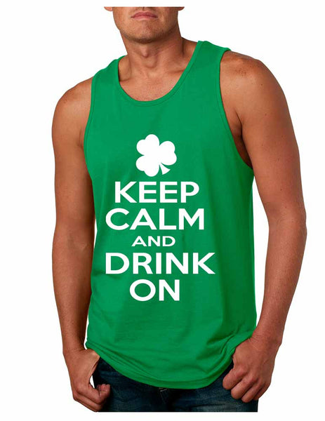 Keep calm and drink on men Jersey Tanktop saint patricks day - ALLNTRENDSHOP - 3